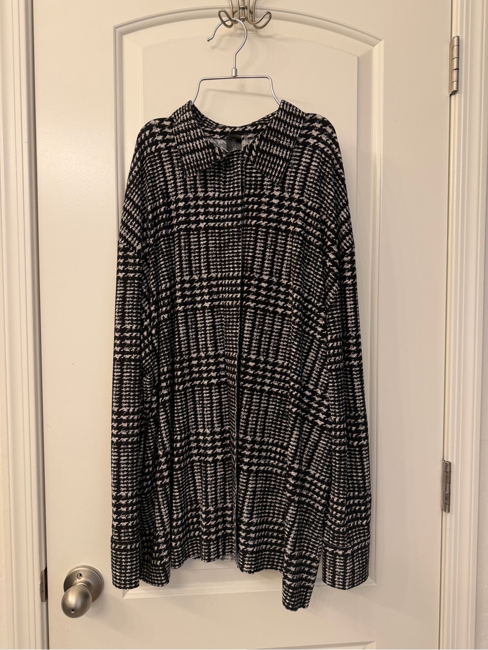 Norma Kamali Black and White Houndstooth Top